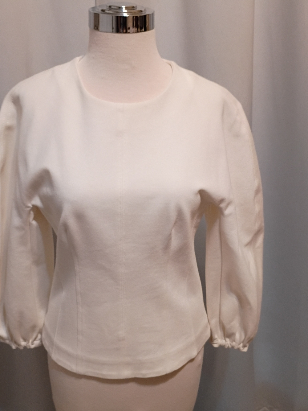 Tibi Ivory Drape Origami Sleeve Corset Top